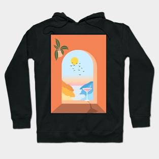 Mediterranean Sea view from window Hoodie